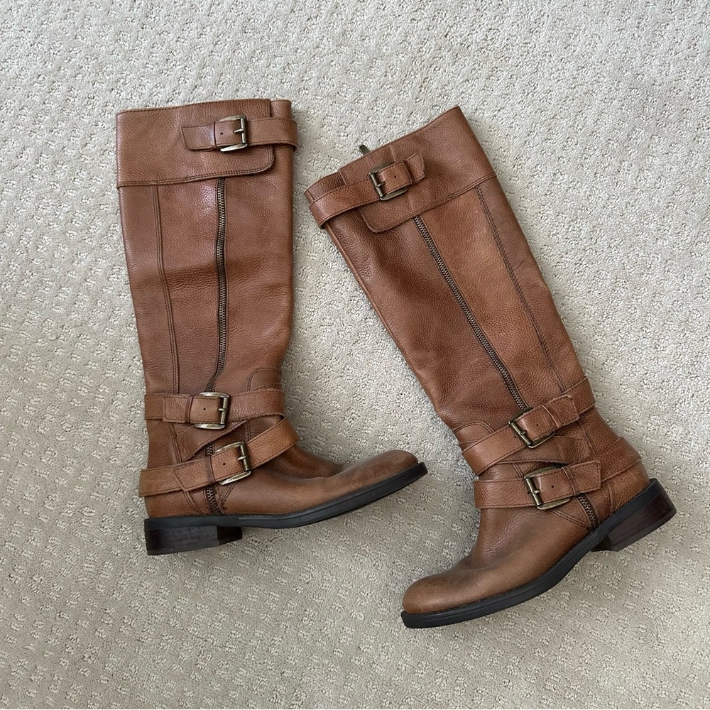 Enzo Angiolini Leather Tan Knee High Boots
